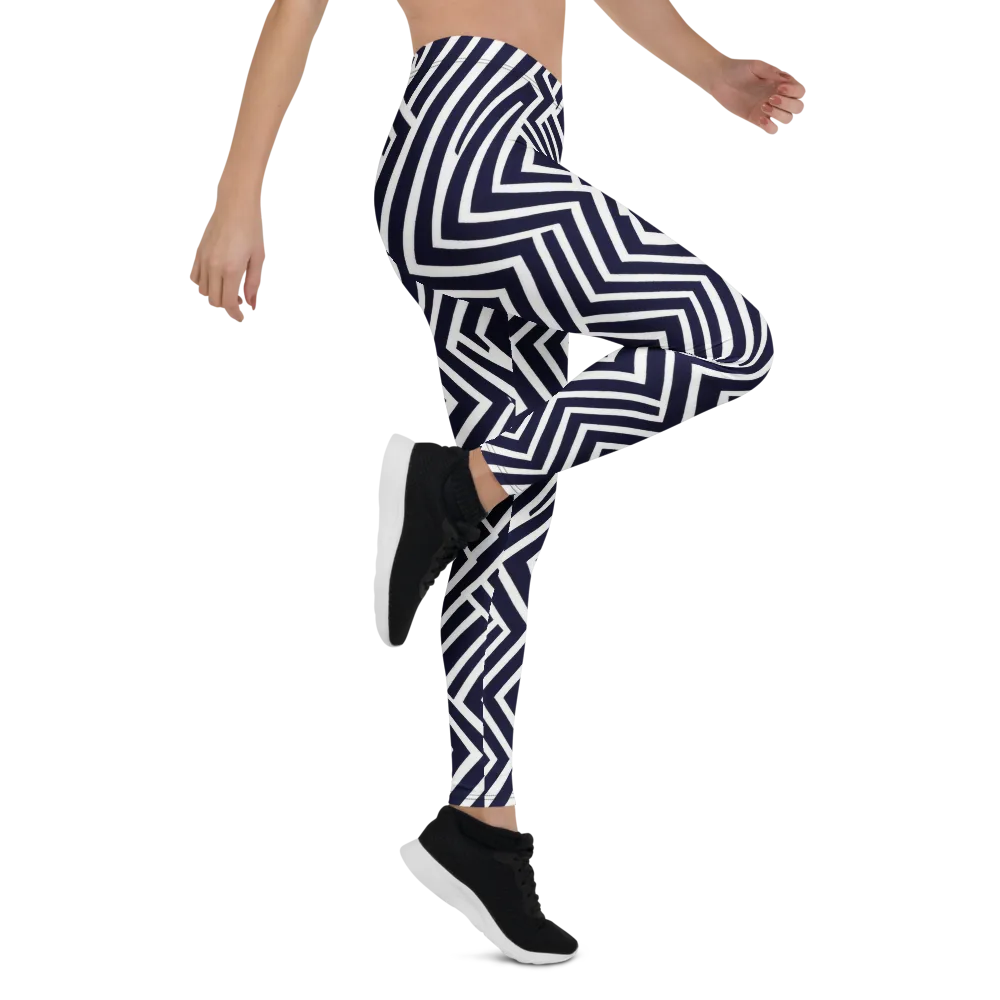 Navy Circuit on Leggings — Right