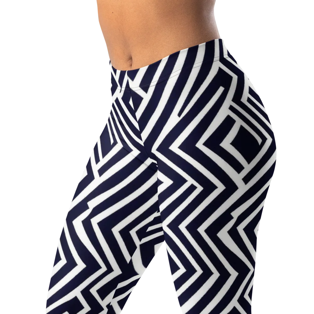 Navy Circuit on Leggings — Left Front