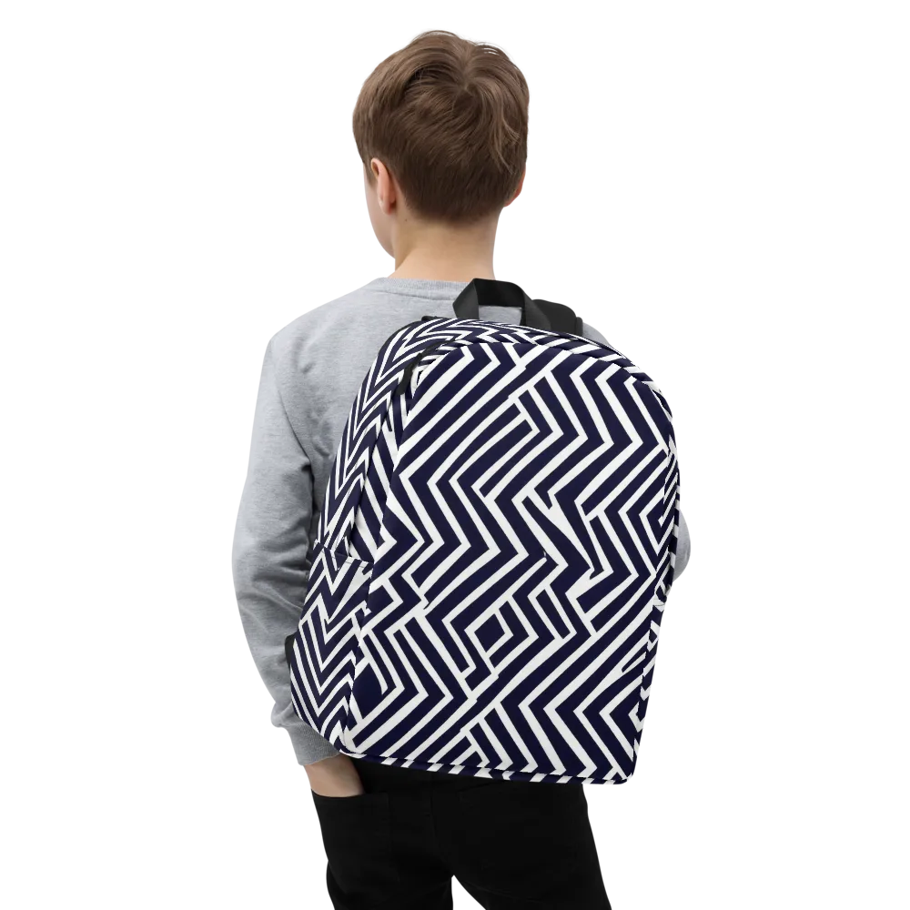 Navy Circuit on Minimalist Backpack — Zoomed-in