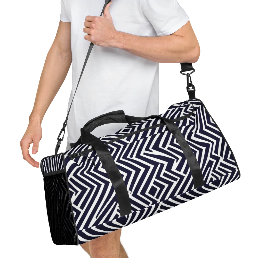 Navy Circuit on Duffle Bag — Right Front