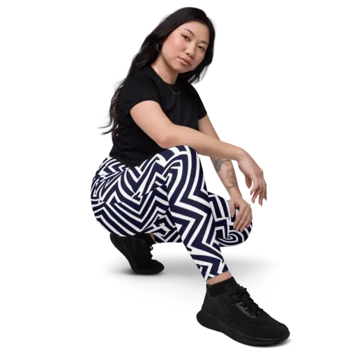 Navy Circuit on a Leggings with Pockets