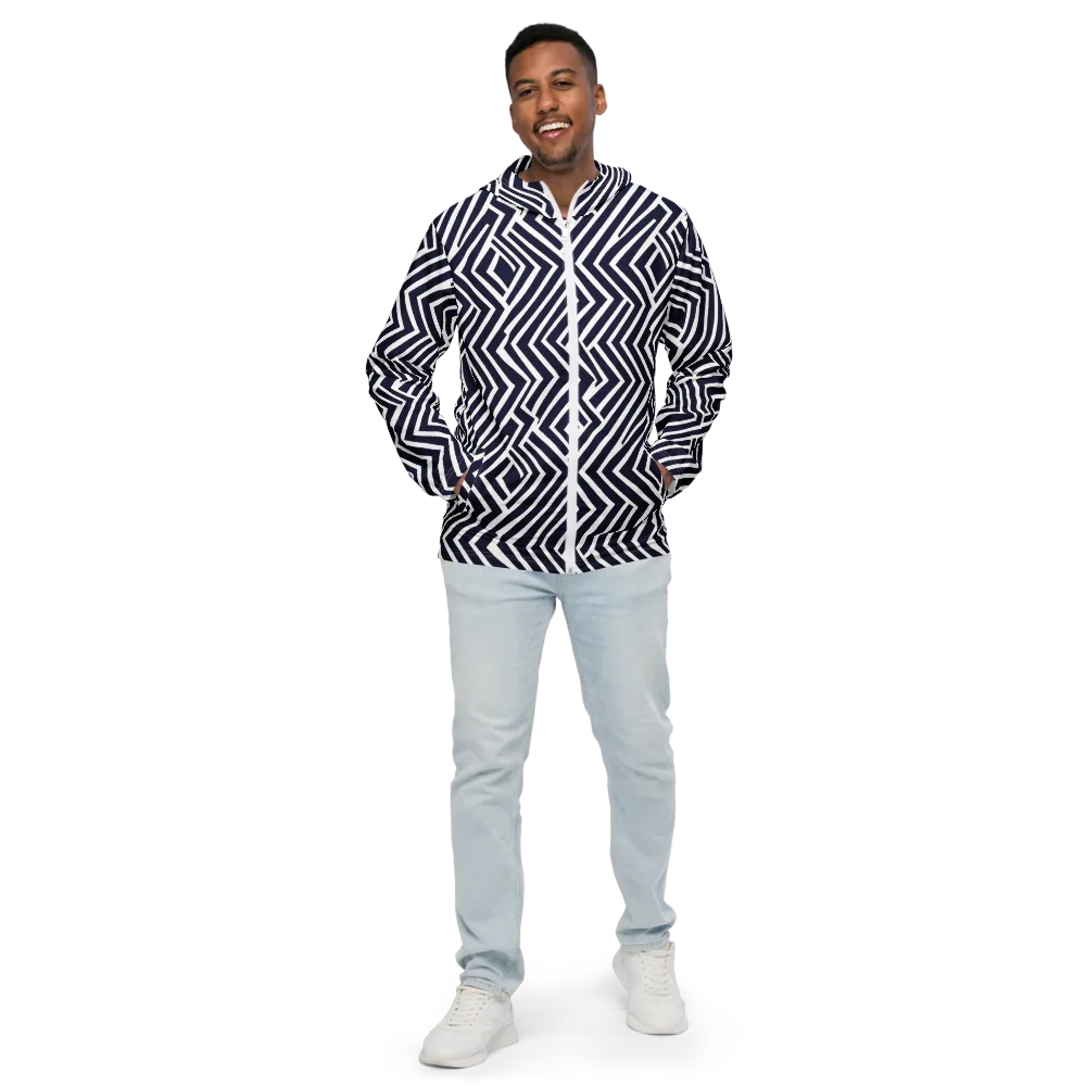 Navy Circuit on Men's Windbreaker — Front