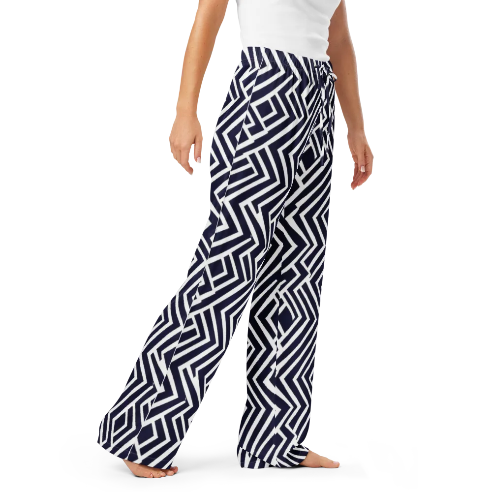 Navy Circuit on Women's Pajama Pants — Right Front