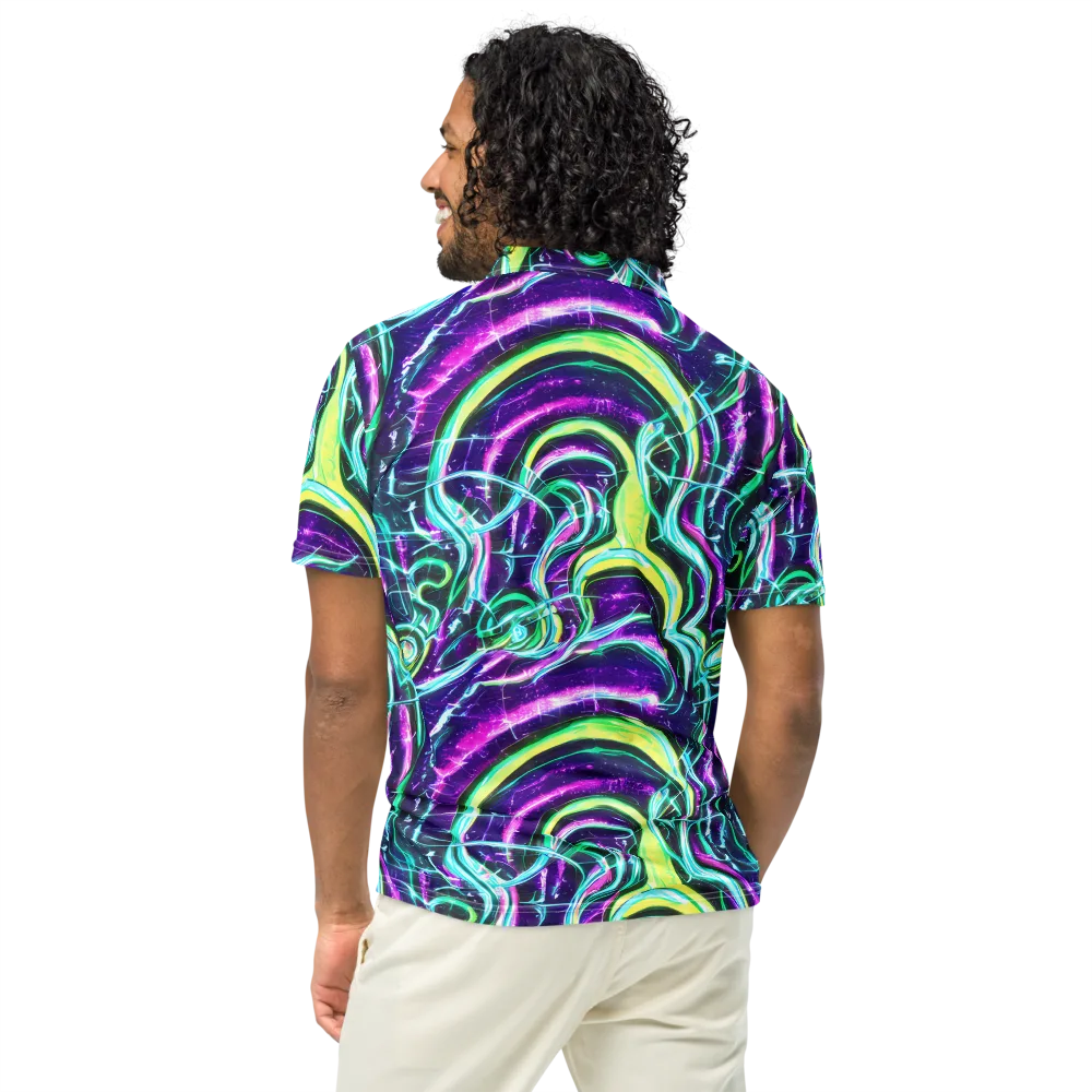 Quesnel's Vortex on Men's Slim Fit Polo Shirt — Back