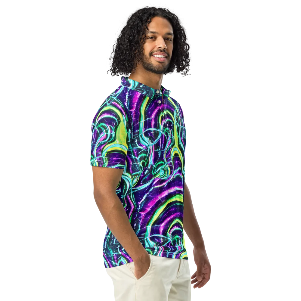 Quesnel's Vortex on Men's Slim Fit Polo Shirt — Right Front