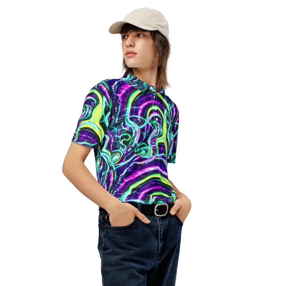 Quesnel's Vortex on Men's Slim Fit Polo Shirt — Right Front