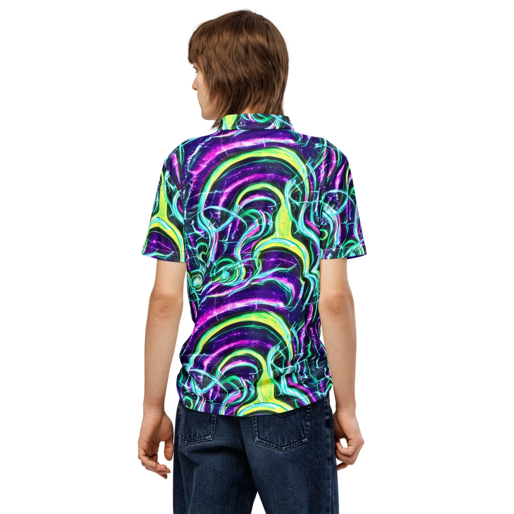 Quesnel's Vortex on Men's Slim Fit Polo Shirt — Back