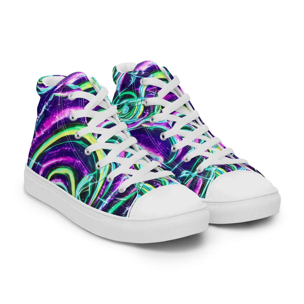 Quesnel's Vortex on Men's High Top Canvas Shoes — Right Front