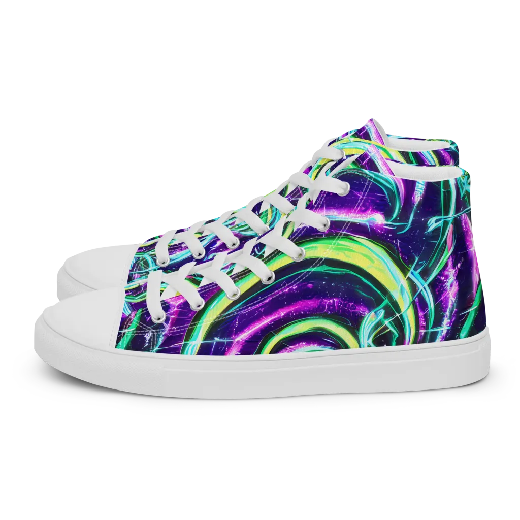 Quesnel's Vortex on Men's High Top Canvas Shoes — Left
