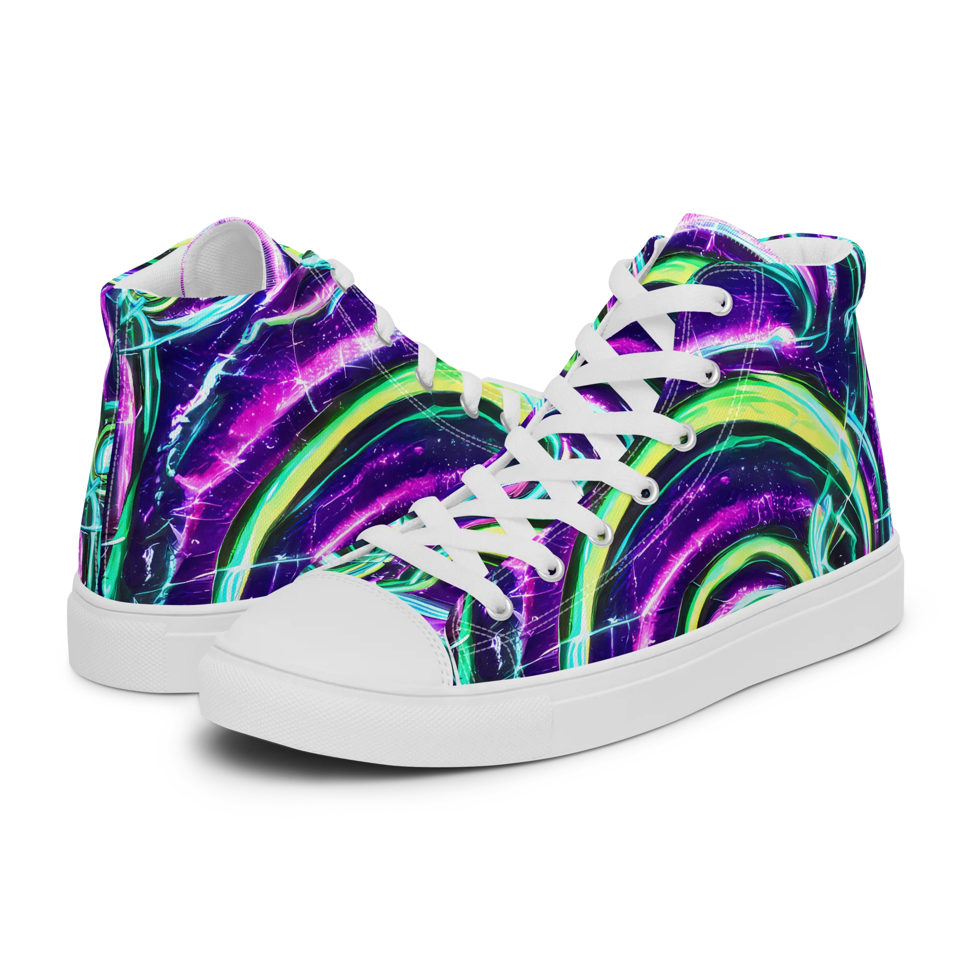 Quesnel's Vortex on Men's High Top Canvas Shoes — Left