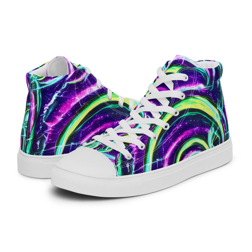 Quesnel's Vortex on Men's High Top Canvas Shoes — Left