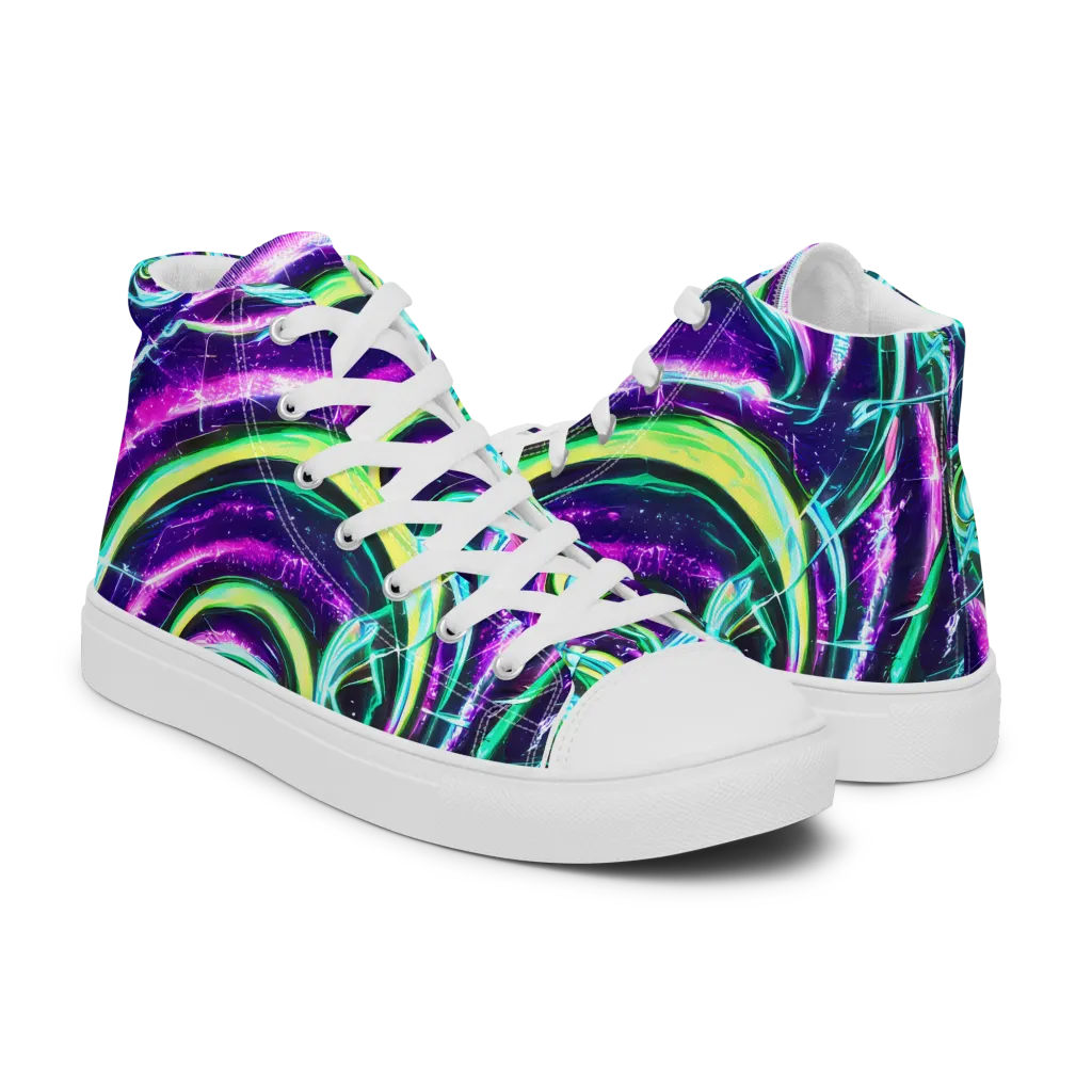 Quesnel's Vortex on Men's High Top Canvas Shoes — Right