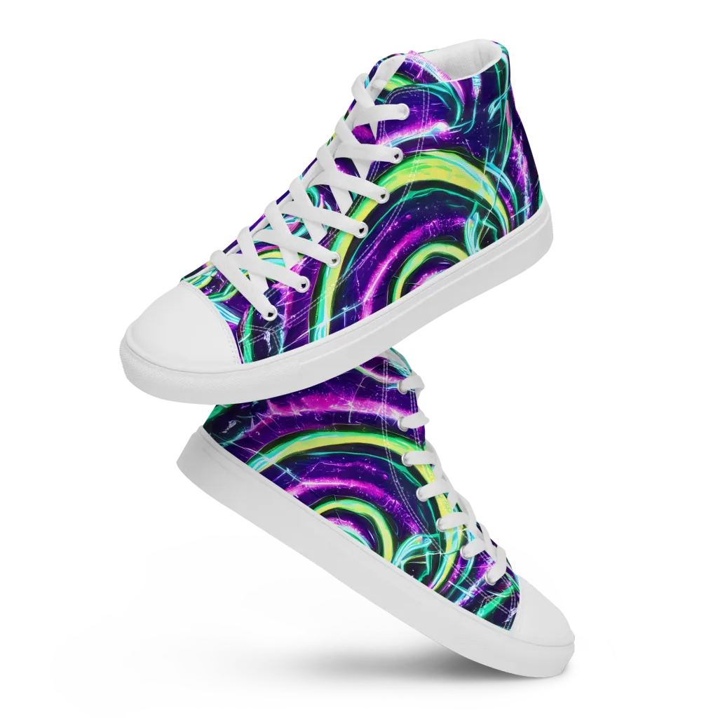 Quesnel's Vortex on Men's High Top Canvas Shoes — Front