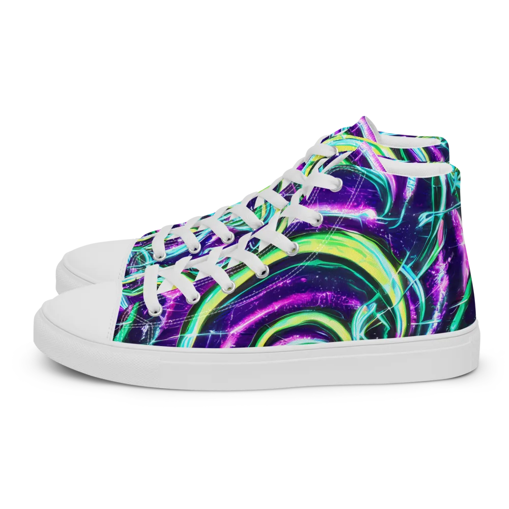 Quesnel's Vortex on Women's High Top Canvas Shoes — Left