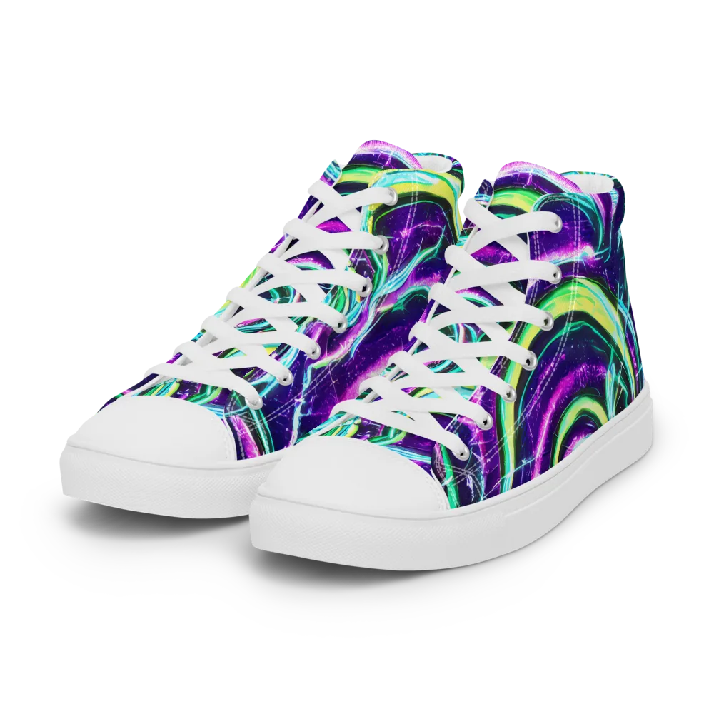 Quesnel's Vortex on Women's High Top Canvas Shoes — Left Front