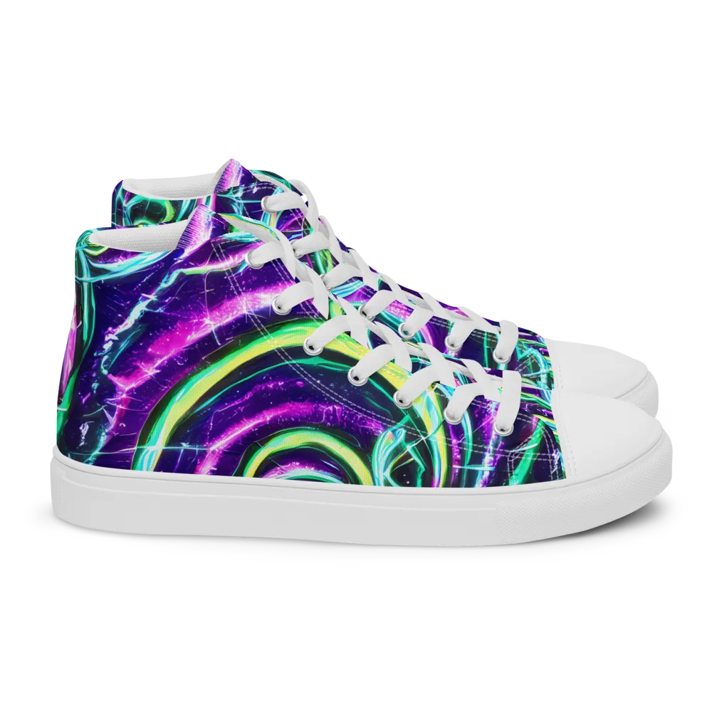 Quesnel's Vortex on Women's High Top Canvas Shoes — Right