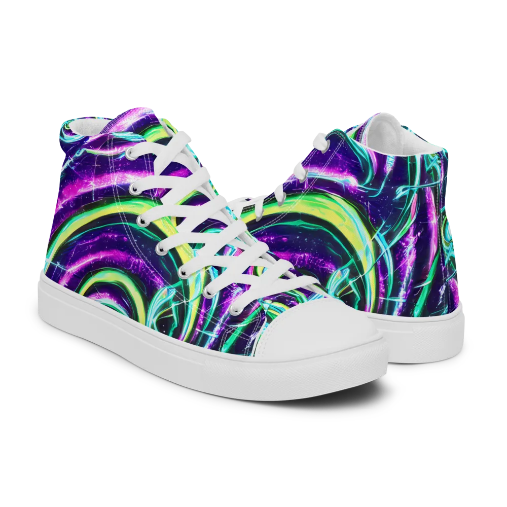 Quesnel's Vortex on Women's High Top Canvas Shoes — Right