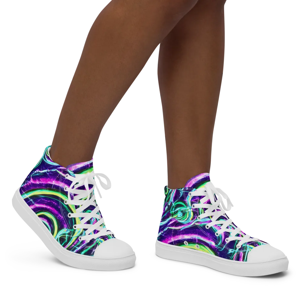 Quesnel's Vortex on Women's High Top Canvas Shoes — Right
