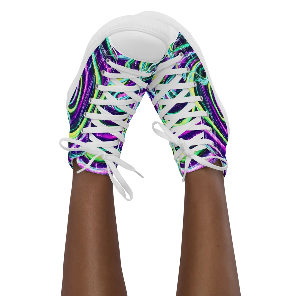 Quesnel's Vortex on Women's High Top Canvas Shoes — Front