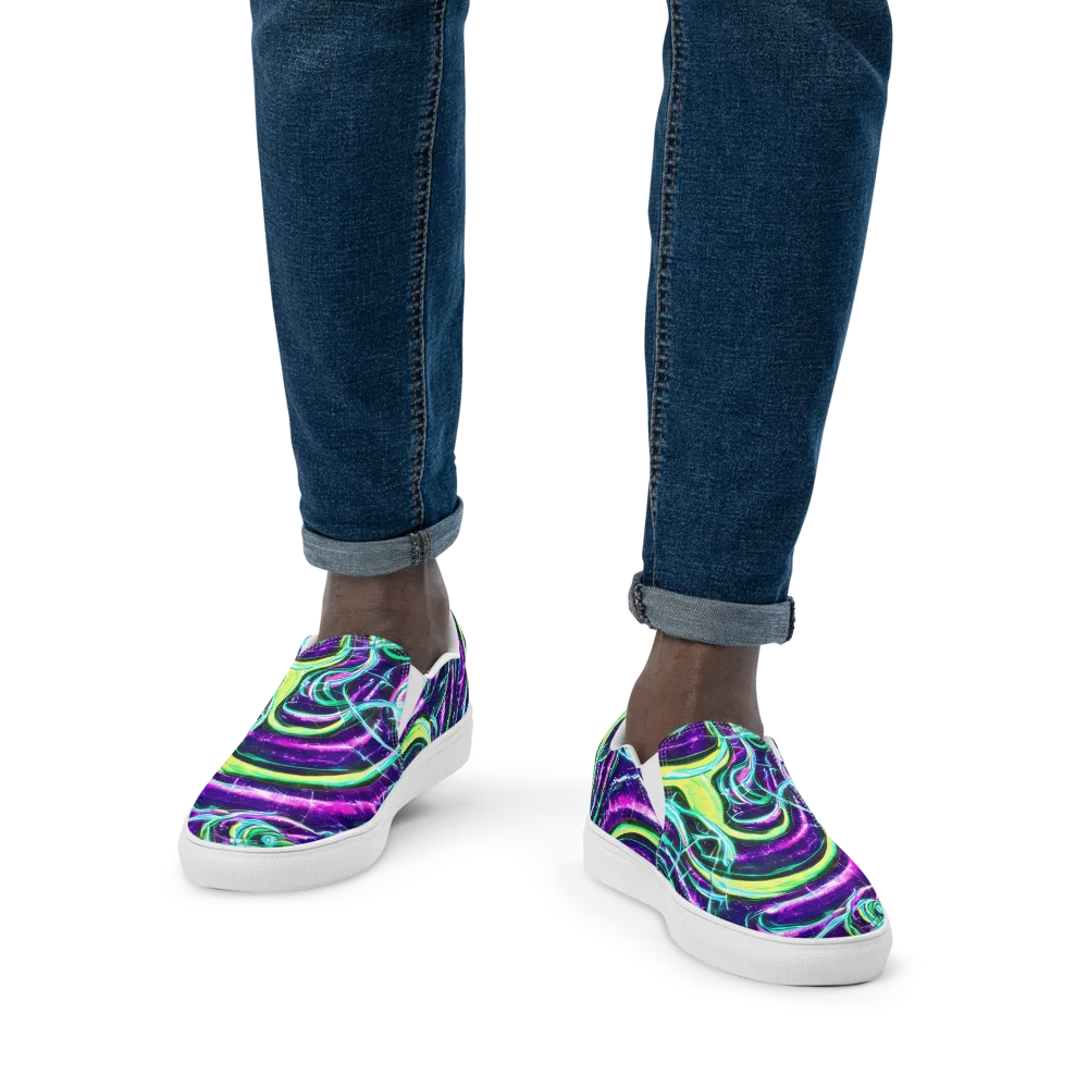 Quesnel's Vortex on Men's Slip-On Canvas Shoes — Front