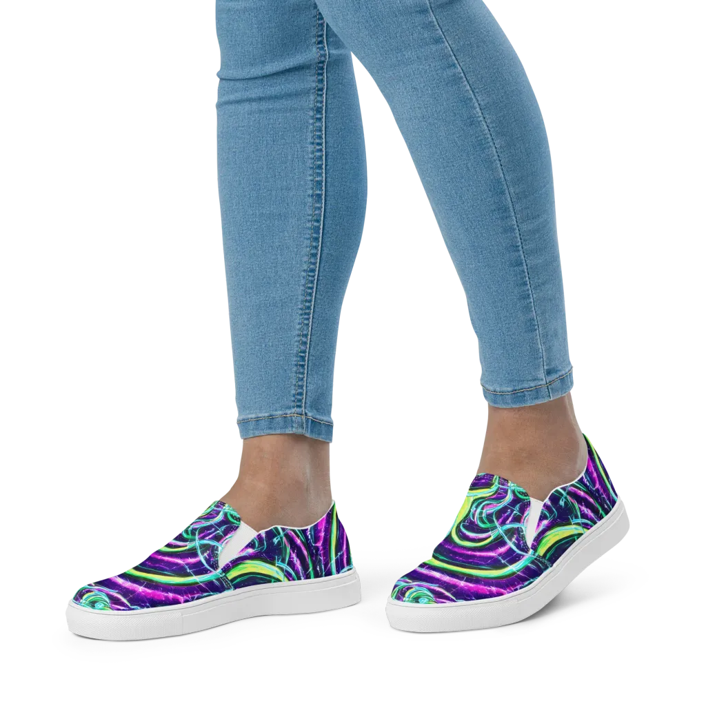 Quesnel's Vortex on Women's Slip-On Canvas Shoes — Front