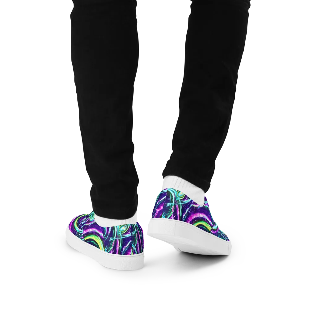 Quesnel's Vortex on Men's Lace-Up Canvas Shoes — Back
