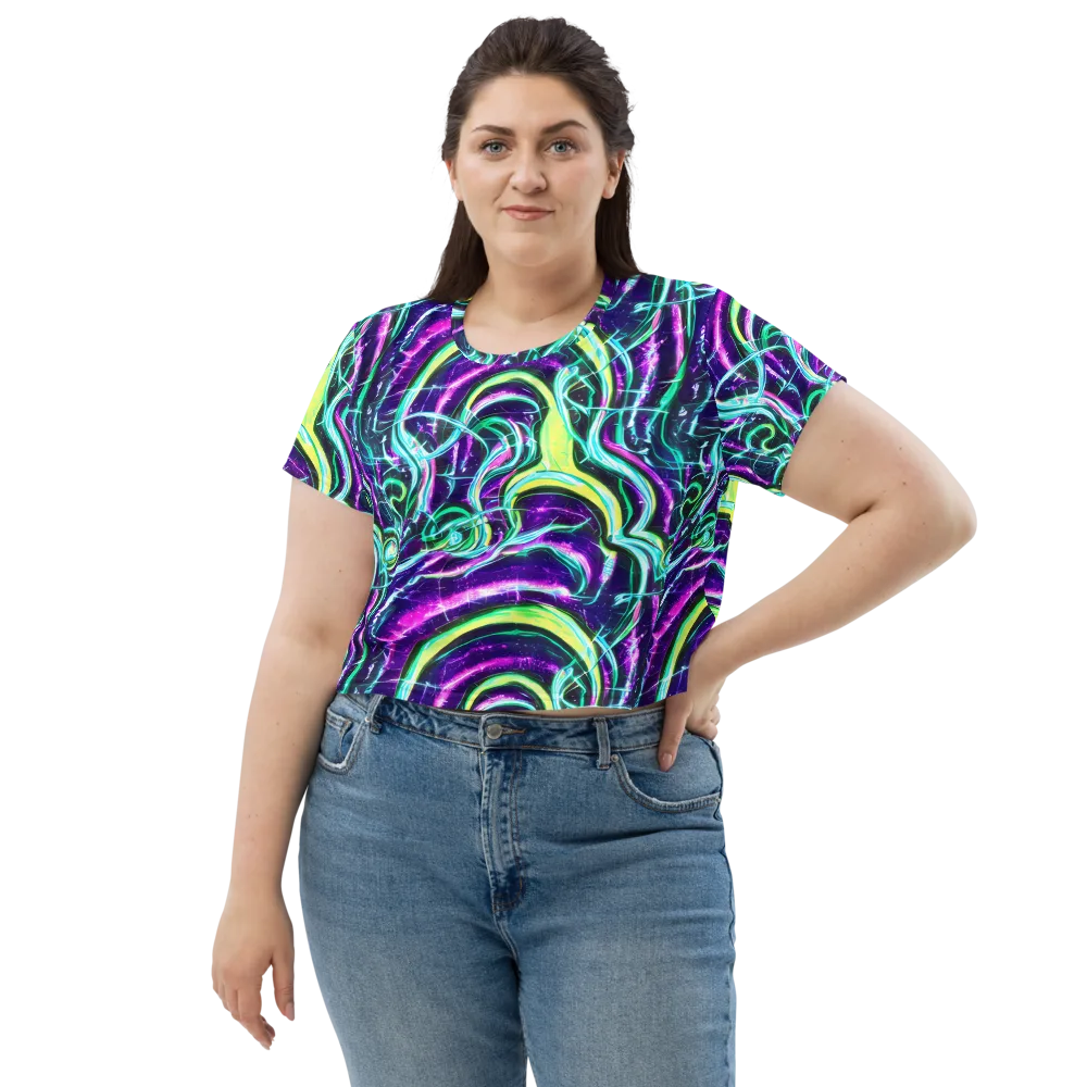 Quesnel's Vortex on Crop Tee — Front