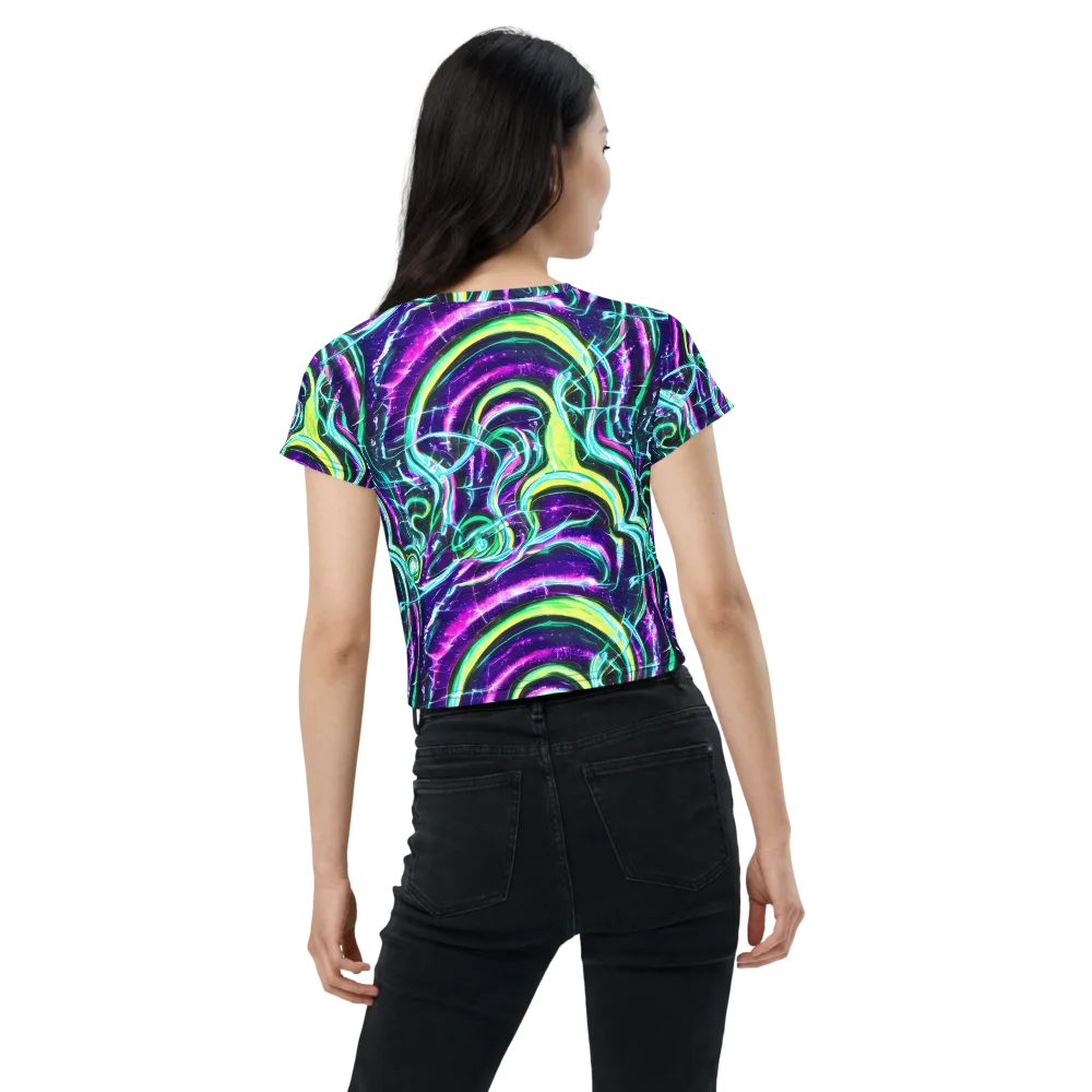 Quesnel's Vortex on Crop Tee — Back