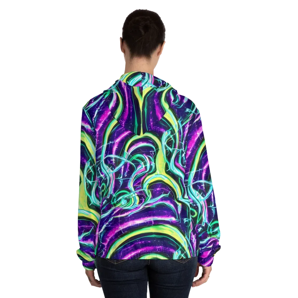 Quesnel's Vortex on Women's Full-Zip Hoodie — Back On Person