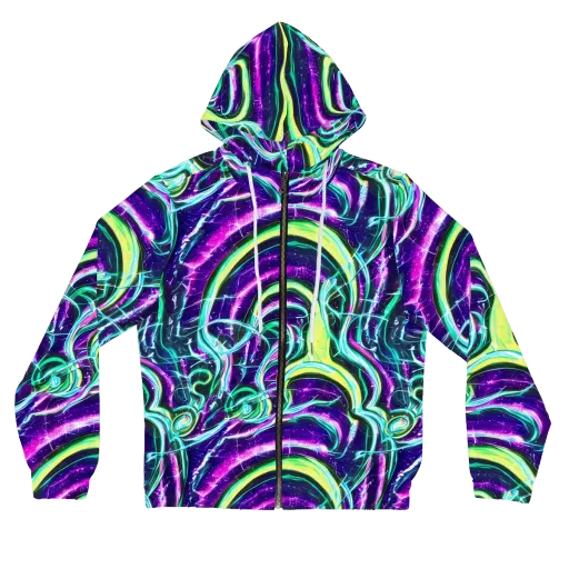 Quesnel's Vortex on a Women's Full-Zip Hoodie