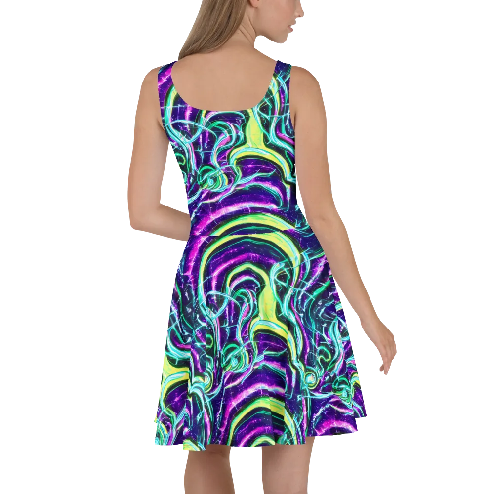 Quesnel's Vortex on Skater Dress — Back