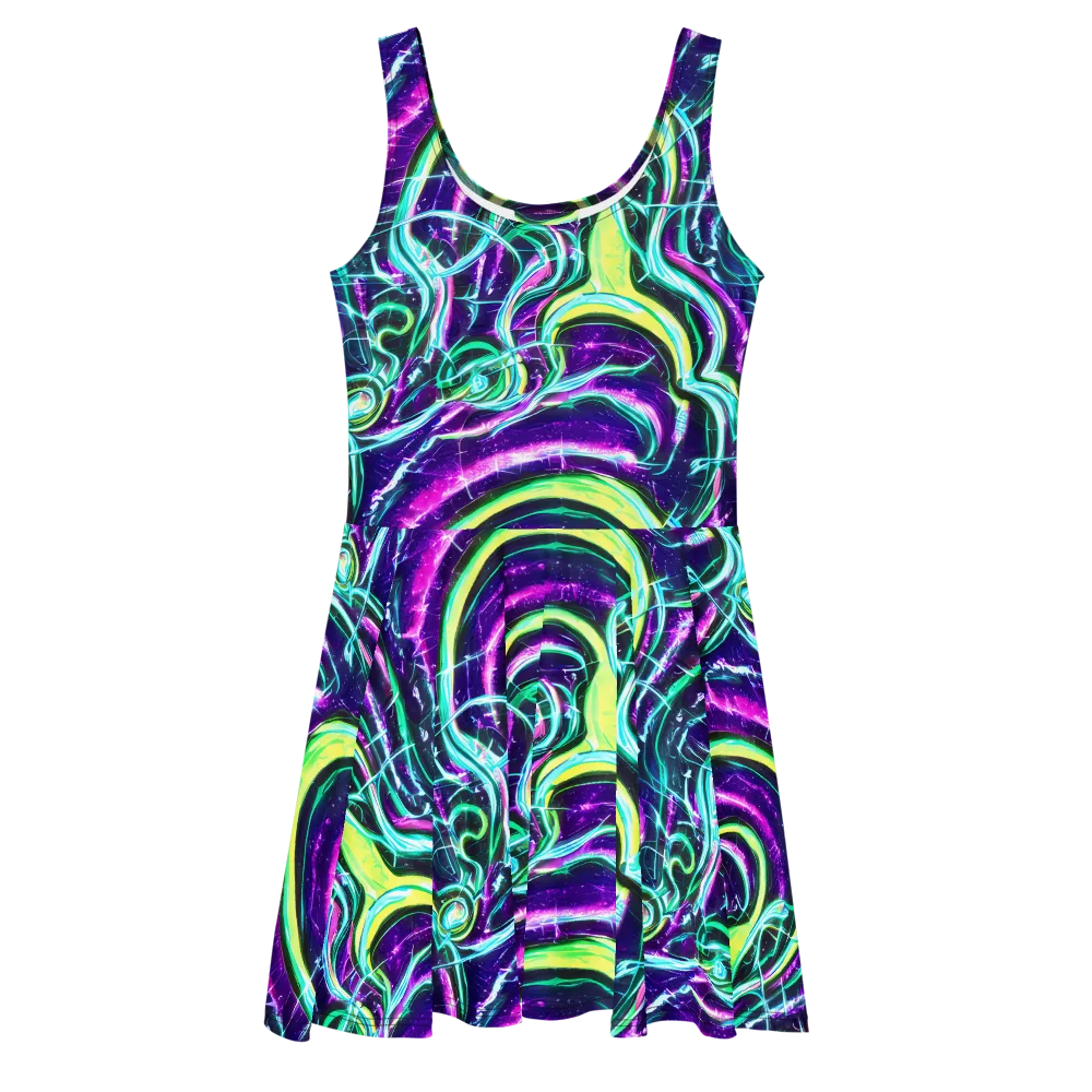 Quesnel's Vortex on Skater Dress — Front