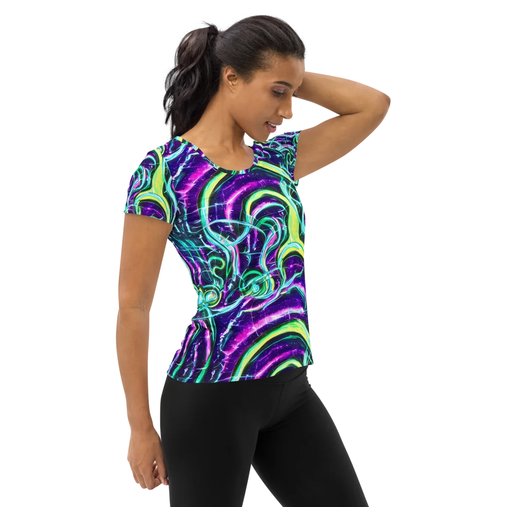 Quesnel's Vortex on Women's Athletic T-Shirt — Right