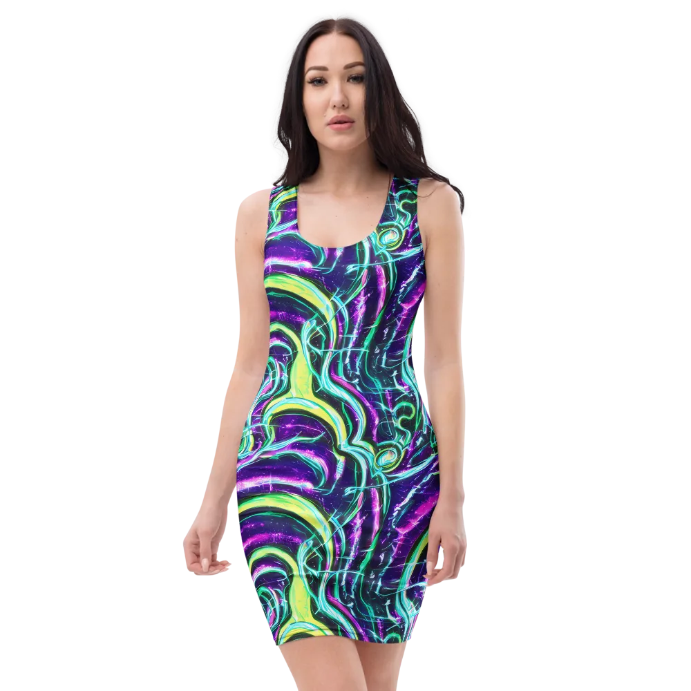 Quesnel's Vortex on Bodycon Dress — Front
