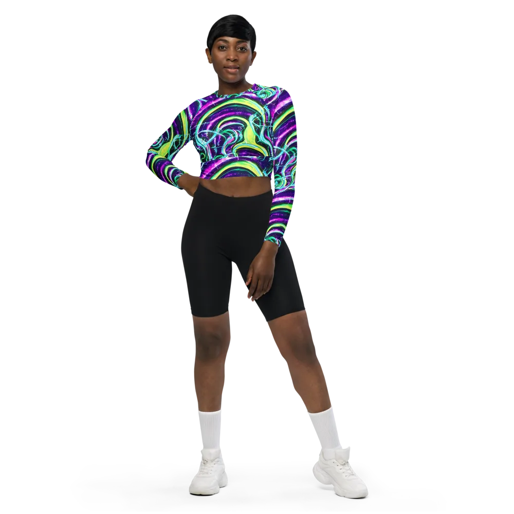 Quesnel's Vortex on Long Sleeve Crop Top — Front