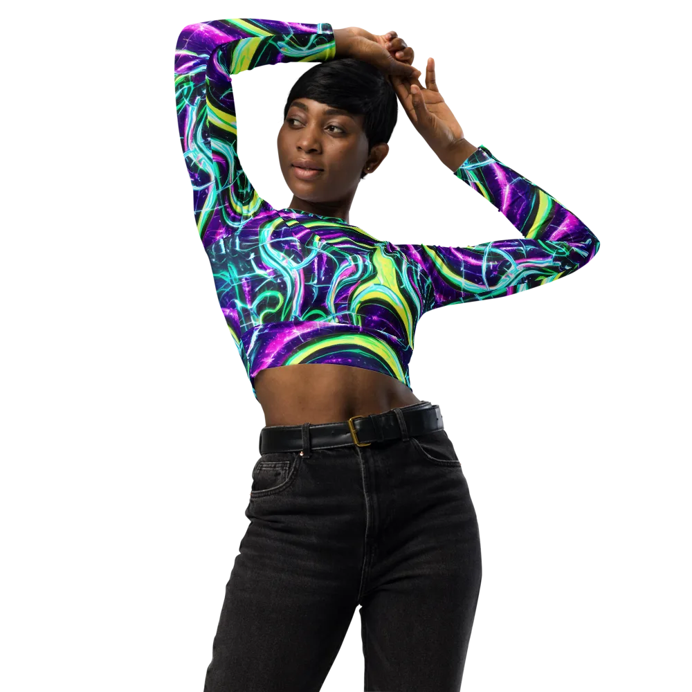Quesnel's Vortex on Long Sleeve Crop Top — Front