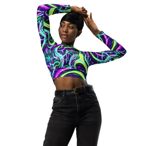 Quesnel's Vortex on a Long Sleeve Crop Top