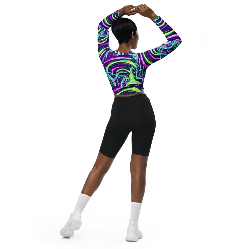 Quesnel's Vortex on Long Sleeve Crop Top — Back