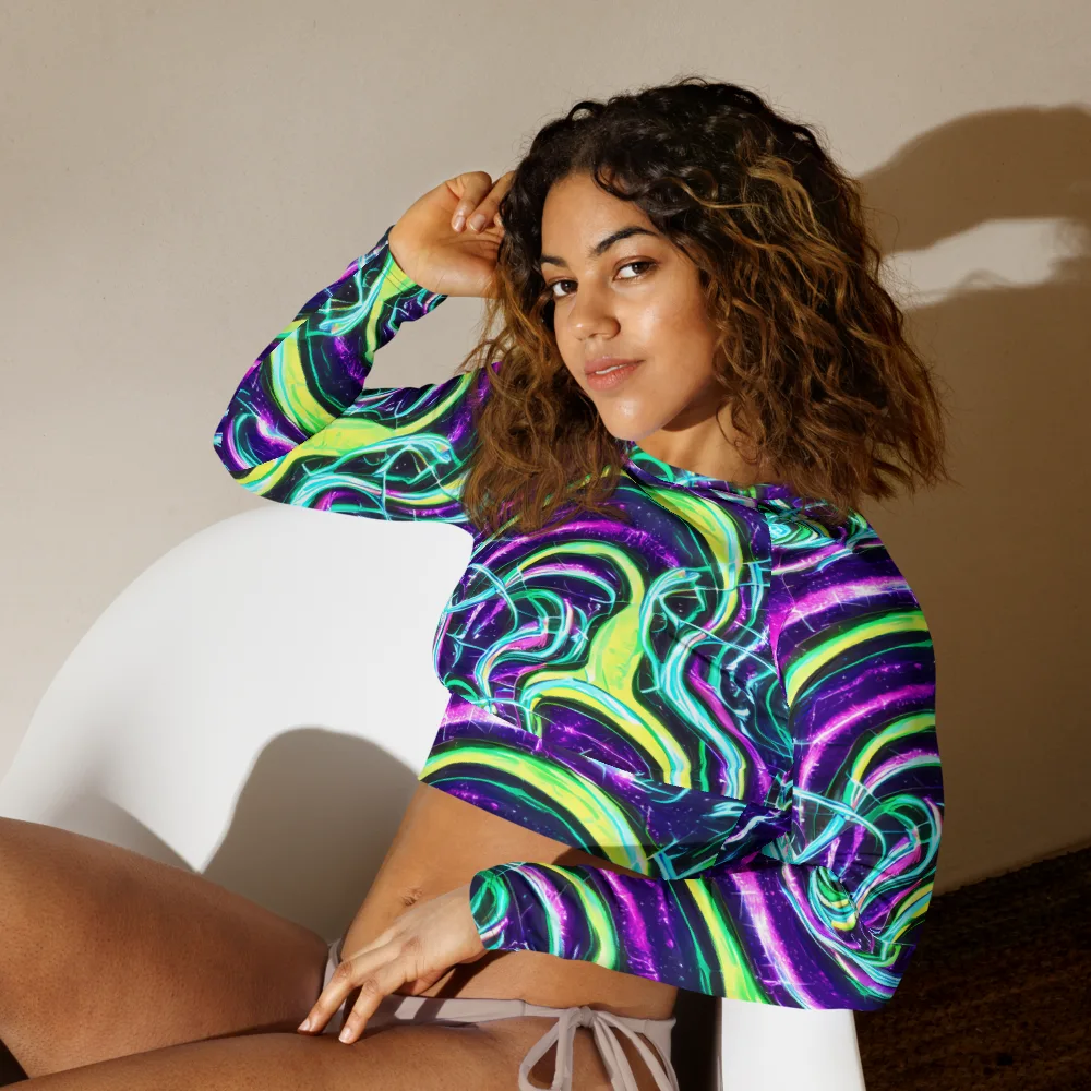 Quesnel's Vortex on Long Sleeve Crop Top — Left Front