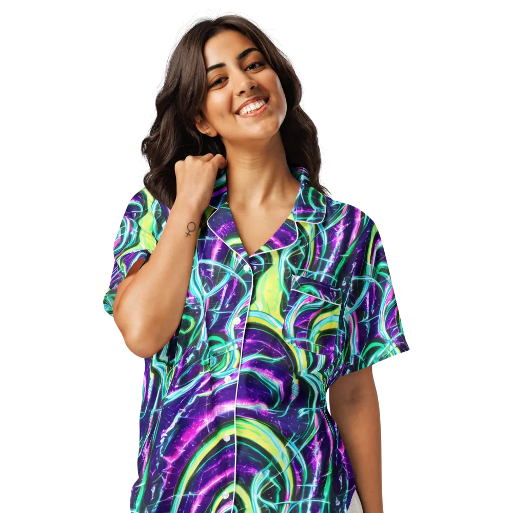 Quesnel's Vortex on Women's Short Sleeve Pajama Top — Front