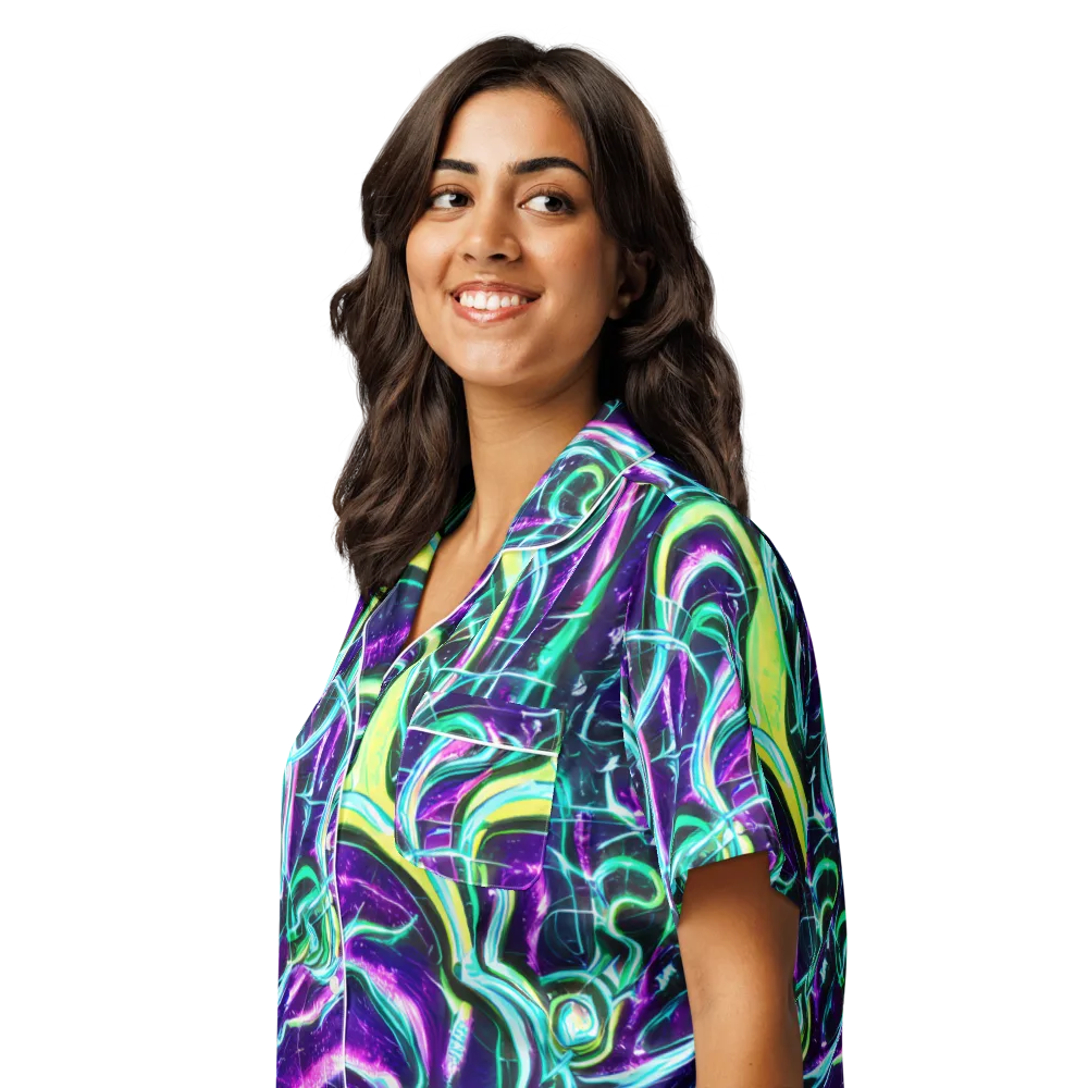 Quesnel's Vortex on Women's Short Sleeve Pajama Top — Left Front