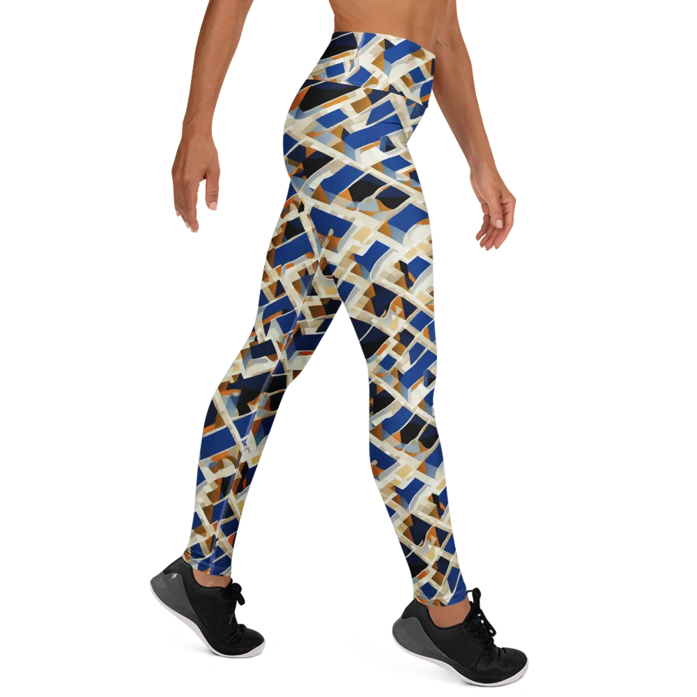 Cobalt Crosscurrent on Yoga Leggings — Right