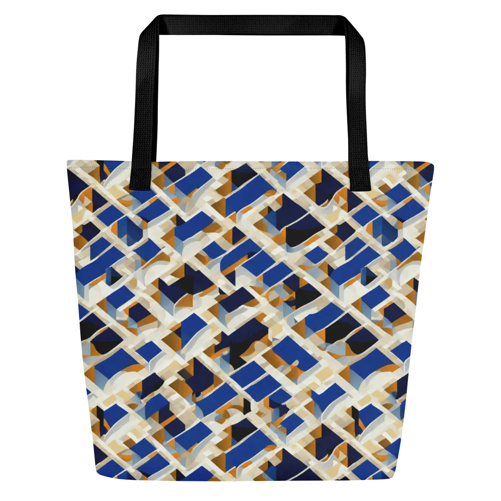Cobalt Crosscurrent on Large Tote Bag W/ Pocket — Front