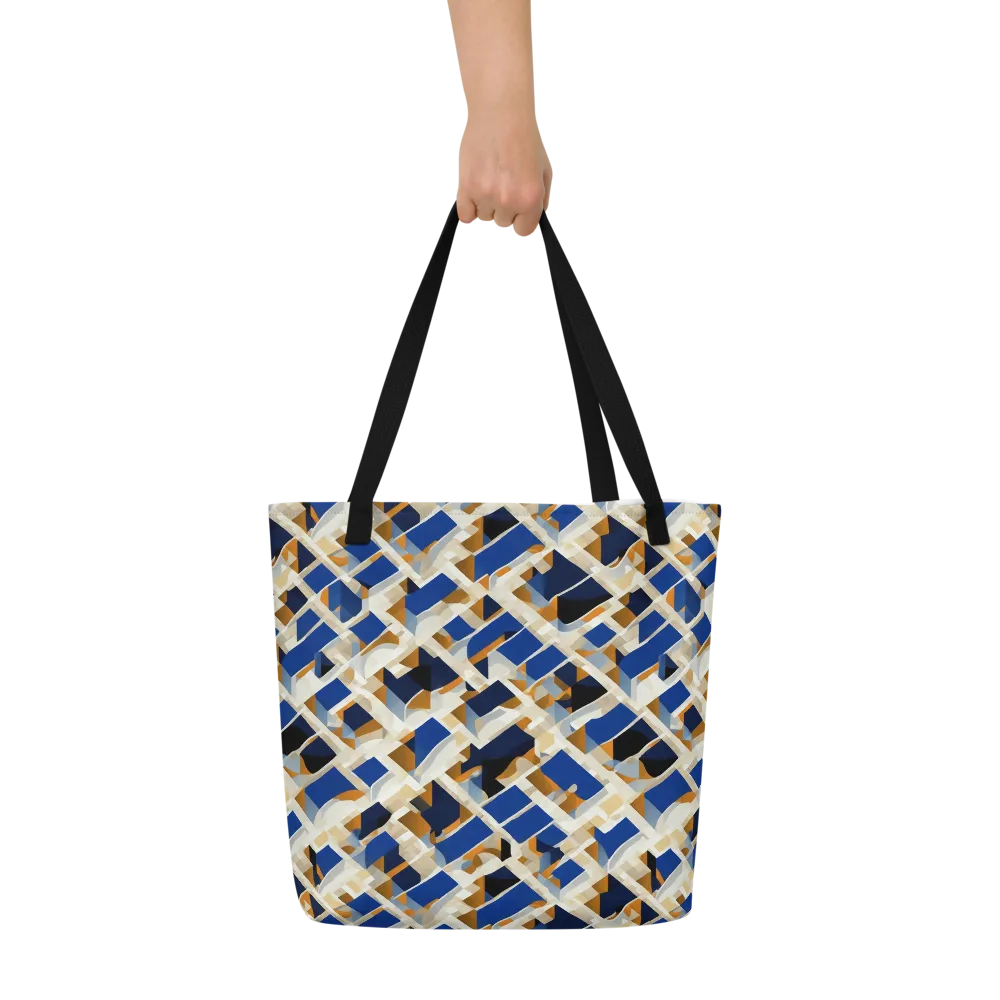 Cobalt Crosscurrent on Large Tote Bag W/ Pocket — Front