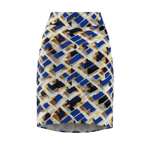 Cobalt Crosscurrent on a Pencil Skirt