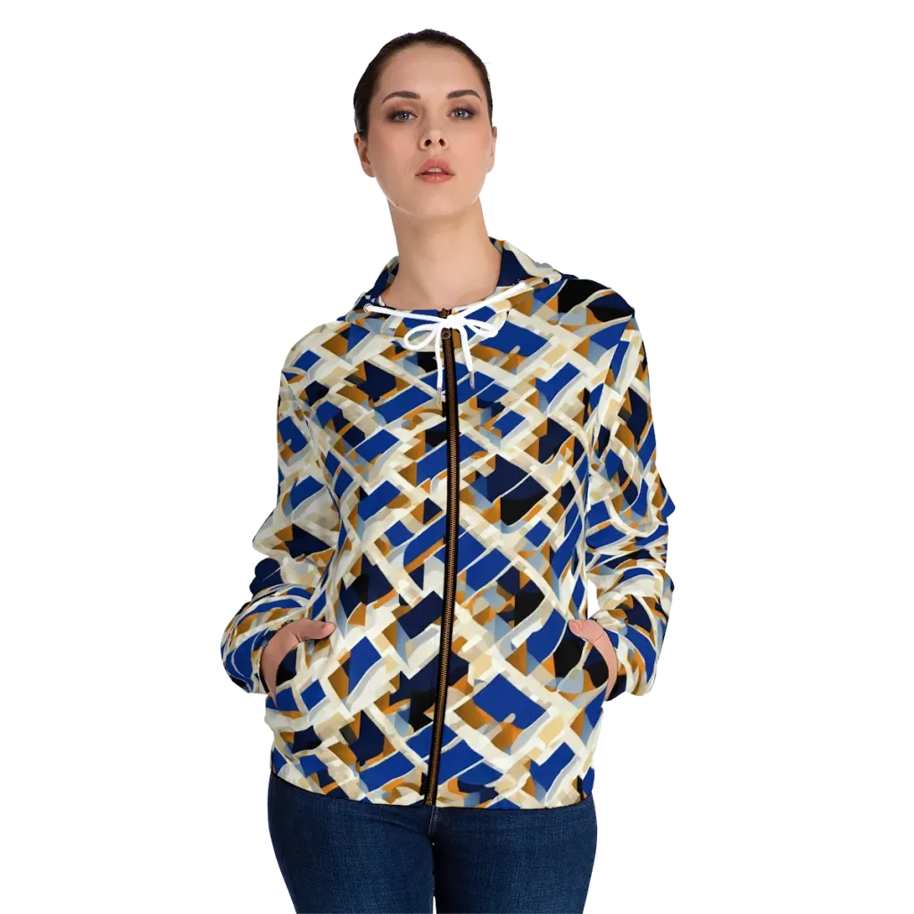 Cobalt Crosscurrent on Women's Full-Zip Hoodie — Front On Person