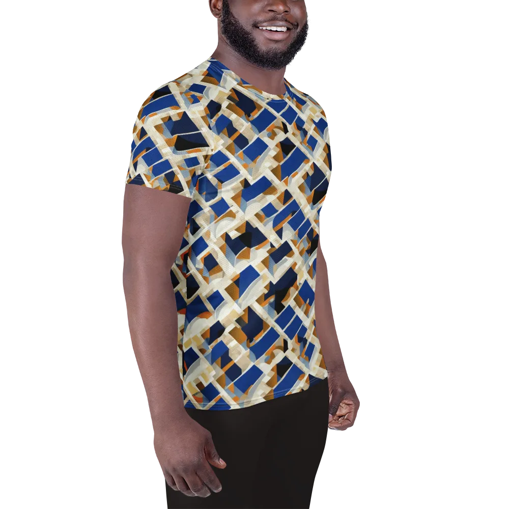 Cobalt Crosscurrent on Men's Athletic T-Shirt — Right
