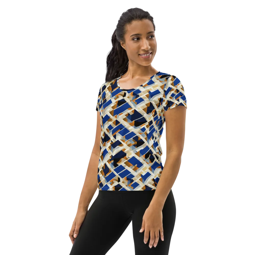 Cobalt Crosscurrent on Women's Athletic T-Shirt — Left
