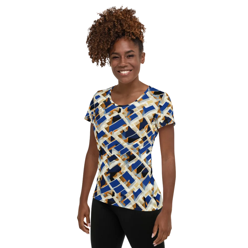 Cobalt Crosscurrent on Women's Athletic T-Shirt — Left