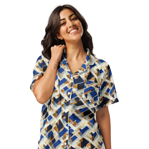 Cobalt Crosscurrent on a Women's Short Sleeve Pajama Top